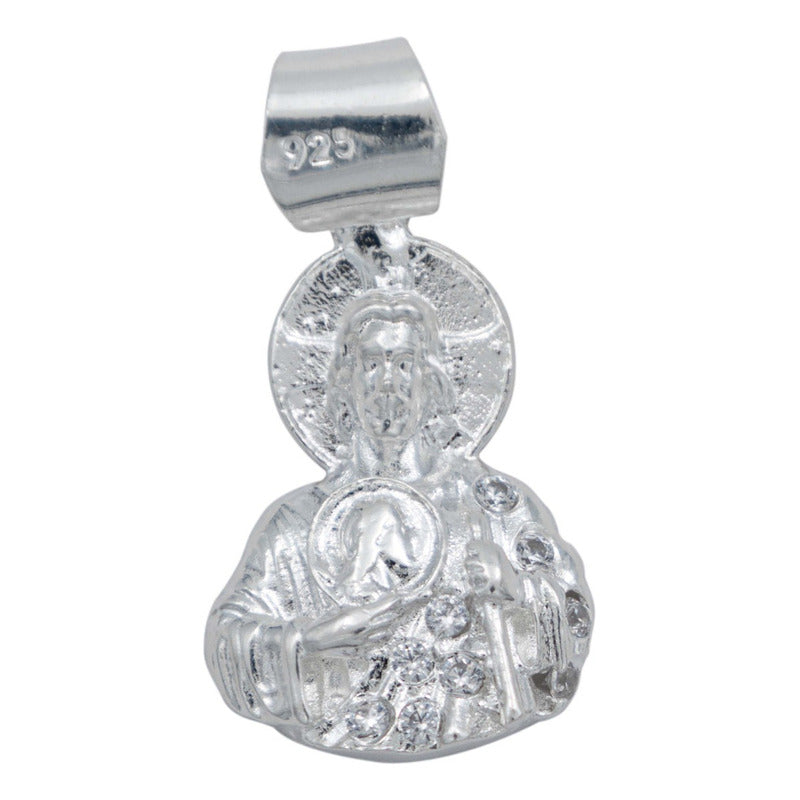 Dije Chico San Judas Torso Medio Cuerpo Zirconias Plata 925