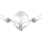 Pulsera Flores Rosa Piedra Natural Cuarzo Mujer Plata 925