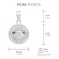 Dije Mini Medalla Bautizo Virgen Zapopan Plata 925 1.2 Cm Blanco