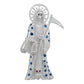 Dije Santa Muerte Guadaña Asa Lisa Zirconia Plata 925 5.8 Cm