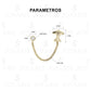 Arete Doble Broquel Avion Cadena Zirconia Mujer Amor Oro10k