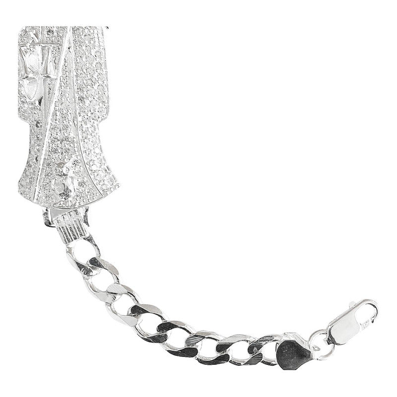 Pulsera Cuabana Santa Muerte Esclava Plata Ley 925