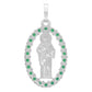 Dije San Judas Liso Borde Zirconias Unisex Plata 925 2.7 Cm