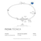 Pulsera Nudo De Bruja Bola Azucarada Ojo Turco Plata 925 Azul 18 Cm