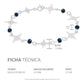 Pulsera Nudo De Bruja Laser Cristales Regalo Mujer Plata 925 Azul Marino 19 Cm