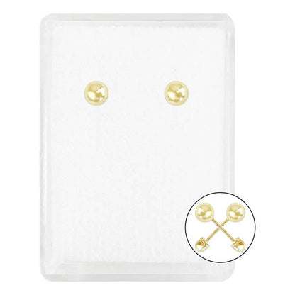 Arete Broquel Dormilona Bola Mujer Regalo #1 3.75mm Oro 10k