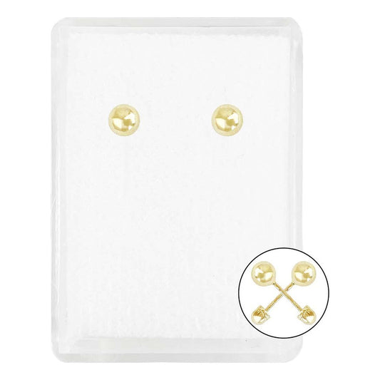 Arete Broquel Dormilona Bola Mujer Regalo #1 3.75mm Oro 10k