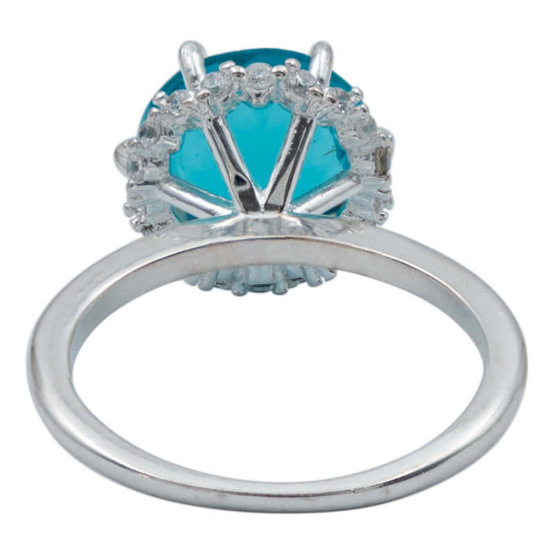 Anillo Promesa Amor Plata Obsidiana Paraiba Certificado 2 Ct