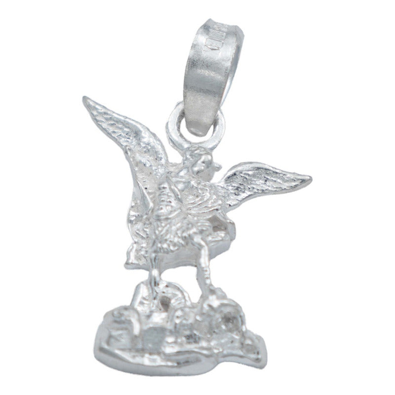 Dije Mini San Miguel Arcangel Niños Liso Plata 925