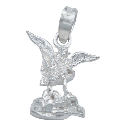 Dije Mini San Miguel Arcangel Niños Liso Plata 925