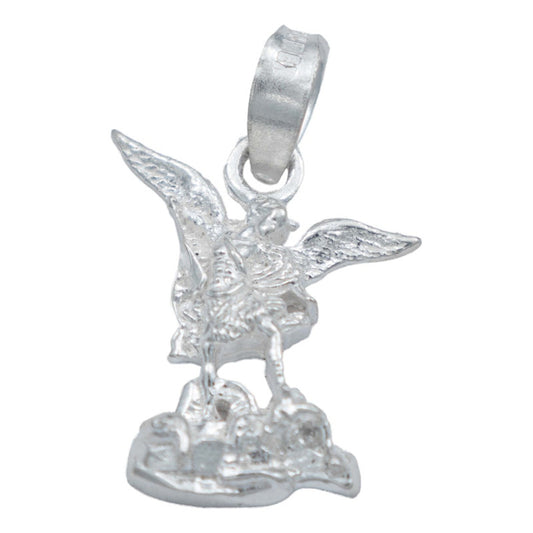 Dije Mini San Miguel Arcangel Niños Liso Plata 925
