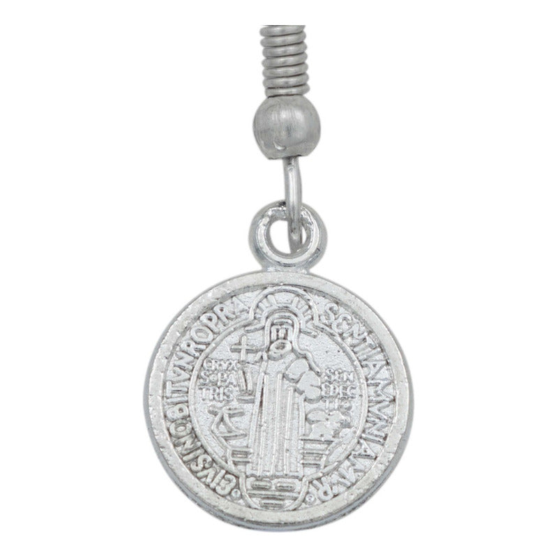 Aretes Doble Vista Gancho San Benito Aro Mujer Aleación