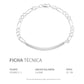 Esclava Placa Gruesa Figaro Diamantada Hombre Plata 925 5 Mm