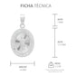 Dije Medalla Oval San Judas Zirconias Plata 925 1.4 Cm Blanco