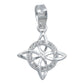 Dije Mini Nudo De Bruja Cleta Plano Zirconias Plata 925