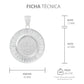 Dije Medalla San Benito Bisel Zirconias Baguette Plata 925 Blanco
