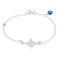 Pulsera Nudo De Bruja Una Bola Facetada Ojo Turco Plata 925 Azul 18 Cm