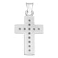 Dije Cruz Borde Diamantada Zirconia Unisex Plata S925 2.6 Cm Blanco