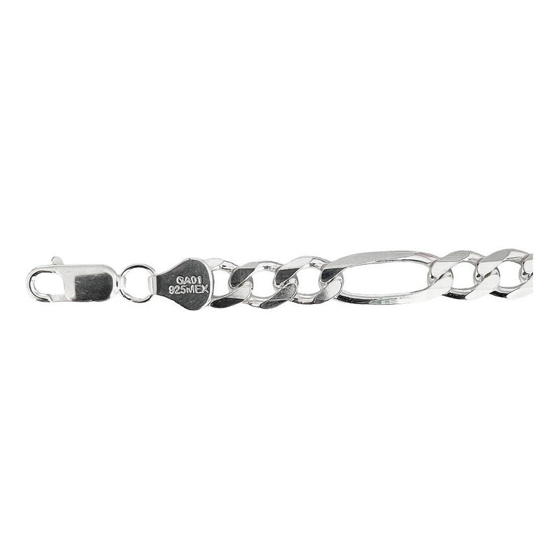 Esclava Pulsera Fígaro 3x1 Caballero Hombre Plata .925 6 Mm
