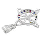 Dije Nudo De Bruja Celta Con Zirconias En Plata Solida 925 Multicolor Alto/ancho 3.3 Cm X 2.3 Cm