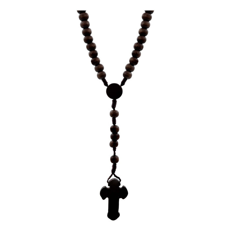 Rosario Católico Madera San Benito Cristo Virgen Grabados