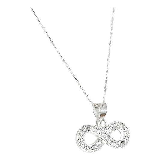 Collar Infinito Mujer Zirconias Amor Regalo Plata 925