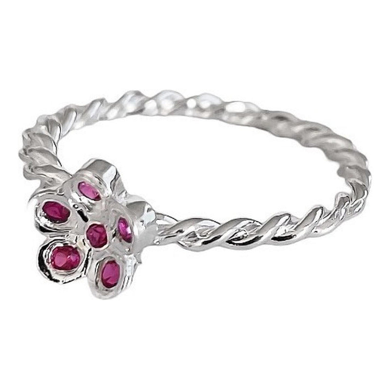 Anillo Flor Primavera Verano Regalo Promesa Solida 925