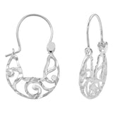 Arracadas Mujer Coquetas Estilo Canasta De Plata Ley .925