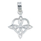 Dije Nudo De Bruja Corazón Liso Mujer Con Cadena Plata 925 Plateado