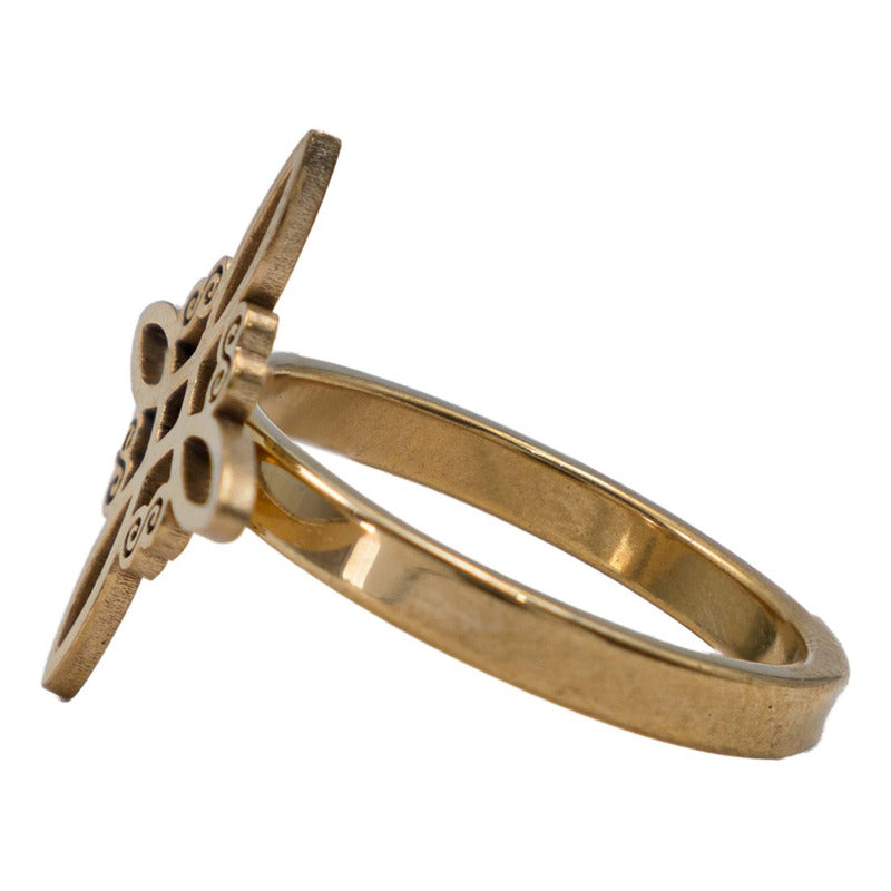 Anillo Nudo De Bruja Celta Laser  Dorado Grande Hombre Mujer