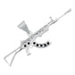 Dije Mediano Rifle Ak 47 Cuerno De Chivo Plata Solida S925