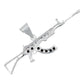 Dije Mediano Rifle Ak 47 Cuerno De Chivo Plata Solida S925
