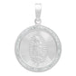 Dije Medalla Virgencita Guadalupe Zirconias Plata 925 2.3 Cm Blanco