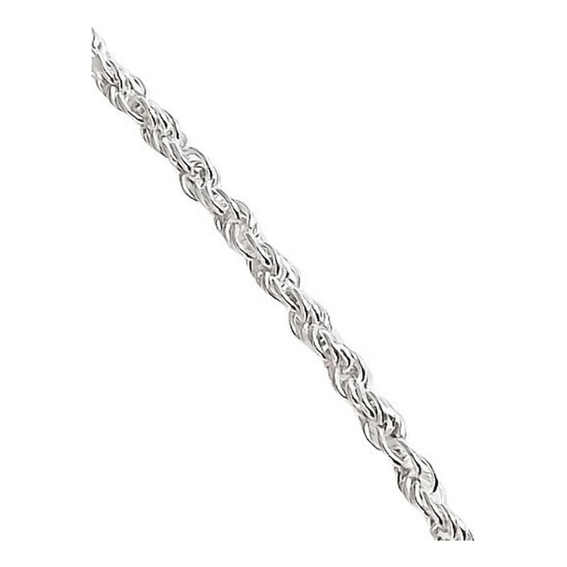 Collar Cadena Tejido Torzal Plata Fina Ley 925 55 Cm X 2 Mm