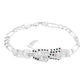 Pulsera Santa Muerte Zirconias Figaro 3x1 Plata 925 6 Mm Negro 6 Cm 23 Cm