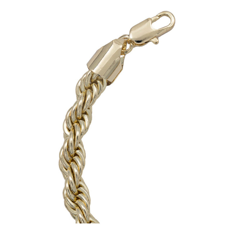 Pulsera Torsal Hombre Chapa De Oro 14k Calidad Premium 7 Mm