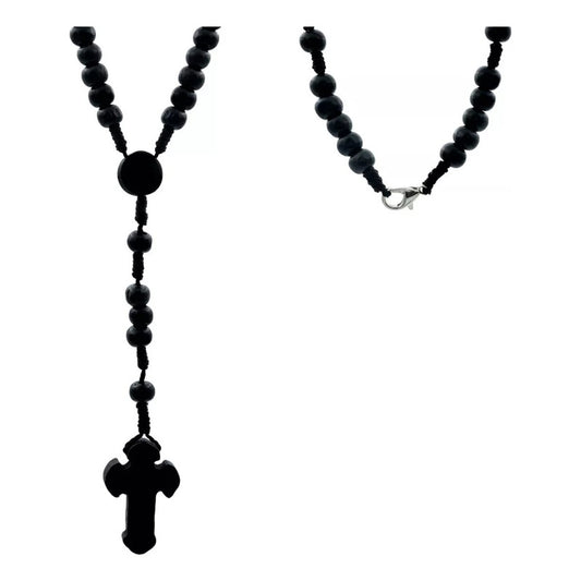 Rosario Misterios Madera San Benito Cristo Virgen Grabados San Judas Negro