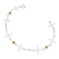 Pulsera Nudo De Bruja Laser Cristales Regalo Mujer Plata 925 Café Blanco 19 Cm
