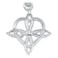 Dije Nudo De Bruja Corazón Liso Mujer Con Cadena Plata 925 Plateado