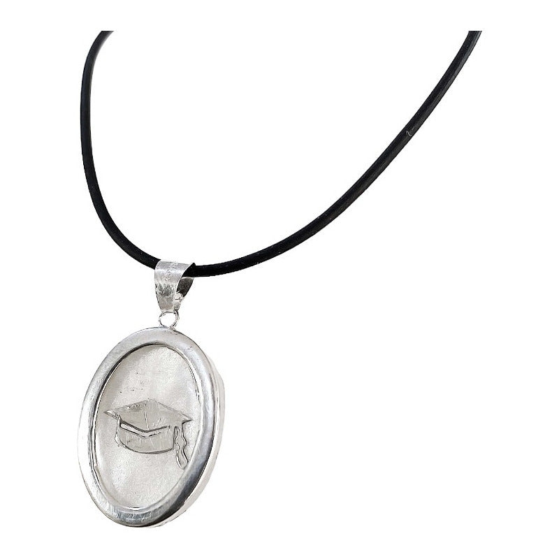 Collar Graduación Ajustable Caucho Encapsulada Plata 925