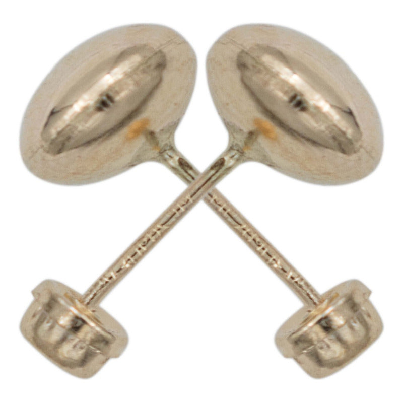 Arete Broquel Luneta Dormilona Regalo Mujer Oro 10k 6 Mm