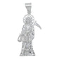 Dije Santa Muerte Guadaña Asa Lisa Zirconia Plata 925 5.8 Cm