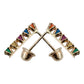 Arete Broquel Pendiente Churumbela Semáforo Zirconia Oro10k Alto/ancho 10 Mm X 10 Mm