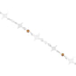 Pulsera Nudo De Bruja Laser Cristales Regalo Mujer Plata 925 Café Blanco 19 Cm