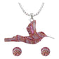 Colibri Dije Aretes Cadena Piedras Conjunto Grande Plata 925