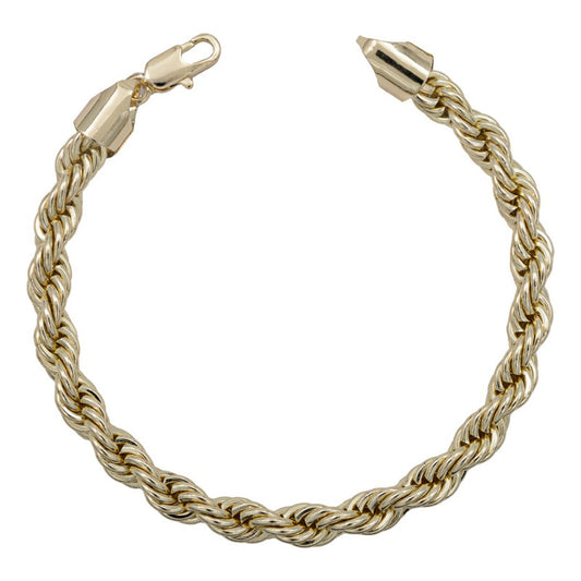 Pulsera Torsal Hombre Chapa De Oro 14k Calidad Premium 7 Mm
