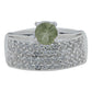 Anillo Promesa Compromiso Plata 925 Peridoto Certificado Verde Ligero 7.5