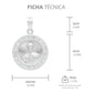 Dije Medalla Sagrado Corazón Zirconias Plata 925 1.6 Cm Blanco