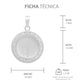 Dije Medalla Cruz San Benito Zirconias Plata 925 1.6 Cm Blanco