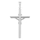 Dije Cruz Tubo Tubular Lisa Cristo Hombre Plata Ley 925 6 Cm Plateado